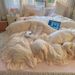 Wholesale INS Korean Skin-Friendly Washed Cotton Ruched Lace Four-Piece Princess Style Pastoral Floral Bed Skirt 4-Piece Set_maomaolike.com