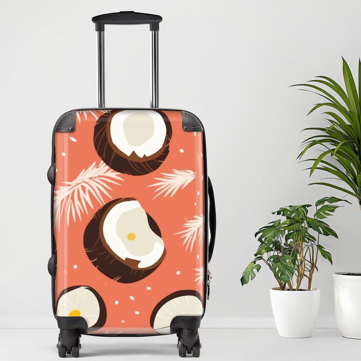 Coconut Luggage, 20/24/28 Inch Luggage, Carry-On, Custom Luggage, Luggage Set, Suitcase, Travel, Vacation, Cabin Suitcase, Custom Suitcase, Personalized Luggage_maomaolike.com