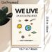 Space & Earth Themed Painting Poster, Cute Hand-drawn Cosmic Elements With Inspirational Quote Poster, Gentle Reminder To Avoid Overthinking, Suitable_maomaolike.com