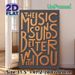 Music Quote Painting Poster, Matte Copper Textured Typography Poster, Warm Romantic Music-themed Decor Ideal For Bedroom, Living Room Or Music Studio_maomaolike.com
