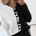 Women's yarn-dyed ribbon splicing long sleeve T-shirt pencil pants casual suit_maomaolike.com