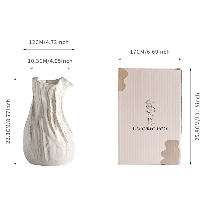 Minimalist Textured Vase Modern Ceramic Decor · Timeless Interior Style_maomaolike.com