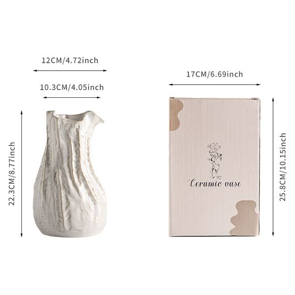 Minimalist Textured Vase Modern Ceramic Decor · Timeless Interior Style_maomaolike.com