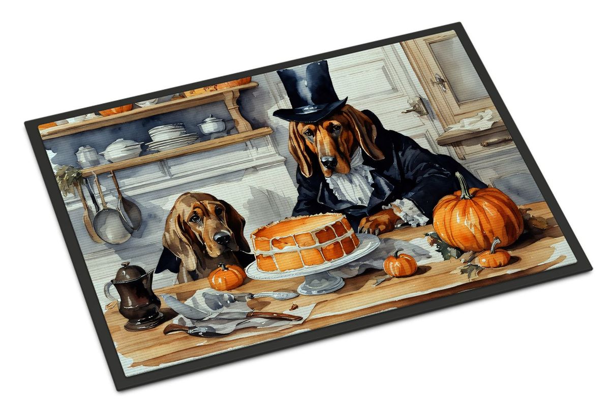 Bloodhound Fall Kitchen Pumpkins Doormat Front Door Mat Indoor Outdoor Rugs For Entryway, Non Slip Washable Low Pile, 24H X 36W_maomaolike.com