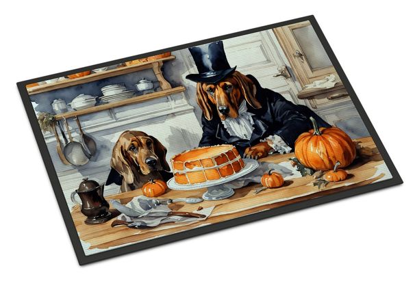 Bloodhound Fall Kitchen Pumpkins Doormat Front Door Mat Indoor Outdoor Rugs For Entryway, Non Slip Washable Low Pile, 24H X 36W_maomaolike.com