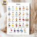 Turkish Alphabet Educational Painting Poster, Vibrant Cartoon Illustrated Poster, Assists With Turkish Letter And Vocabulary Learning, Suitable For_maomaolike.com