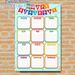 Birthday Tracker Painting Poster, Vibrant Festive Styled Poster, Practical For Recording Monthly Birthdays, Ideal For Office, Club Or Common Area_maomaolike.com