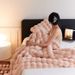 Blankets Rabbit Bubble Velvet Double Sided Thickened Office Nap Blanket Sofa Cover_maomaolike.com