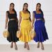 Women's Clothing fungus-shaped navel-baring sexy half-length skirt fashion suit vacation style two-piece set_maomaolike.com