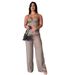 Women's Clothing sweet and spicy style sexy navel baring suspenders high waist wide leg pants suit for women_maomaolike.com