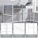 Metal Loft Bed Twin Size, Loft Bed Frame With Safety Guard Rails & Flat Ladder, Twin Loft Bed For Kids Teens Adults, White_maomaolike.com