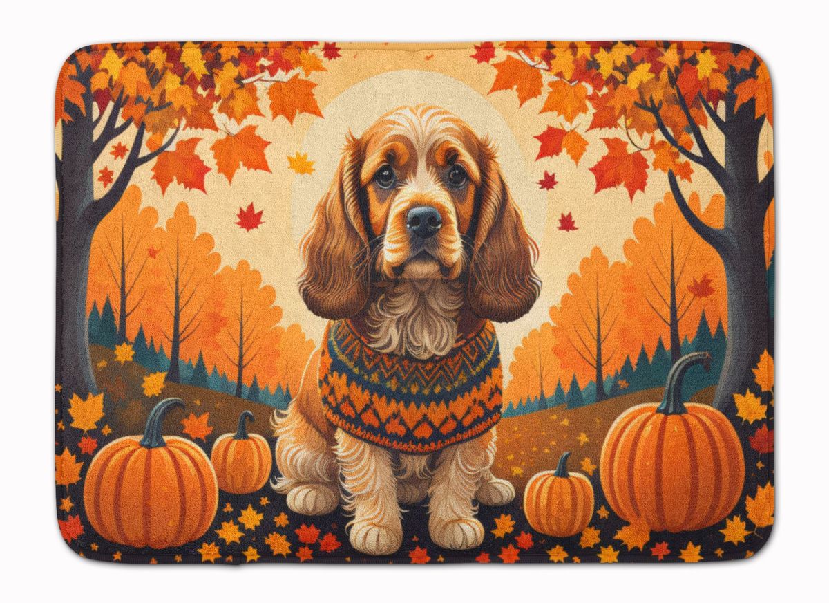 Cocker Spaniel Fall Memory Foam Kitchen Mat Machine Washable Anti-Fatigue Mat Cushion Comfort Bath Mat Or Kitchen Rug_maomaolike.com