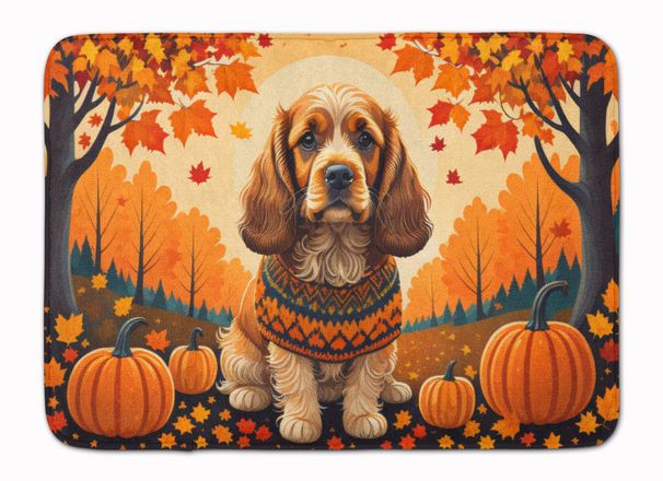 Cocker Spaniel Fall Memory Foam Kitchen Mat Machine Washable Anti-Fatigue Mat Cushion Comfort Bath Mat Or Kitchen Rug_maomaolike.com