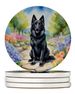Belgian Sheepdog Spring Path Large Sandstone Coasters Pack Of 4 Absorbent Round Coasters Decor Gifts For Men Or Women, 4 In, Multicolor_maomaolike.com