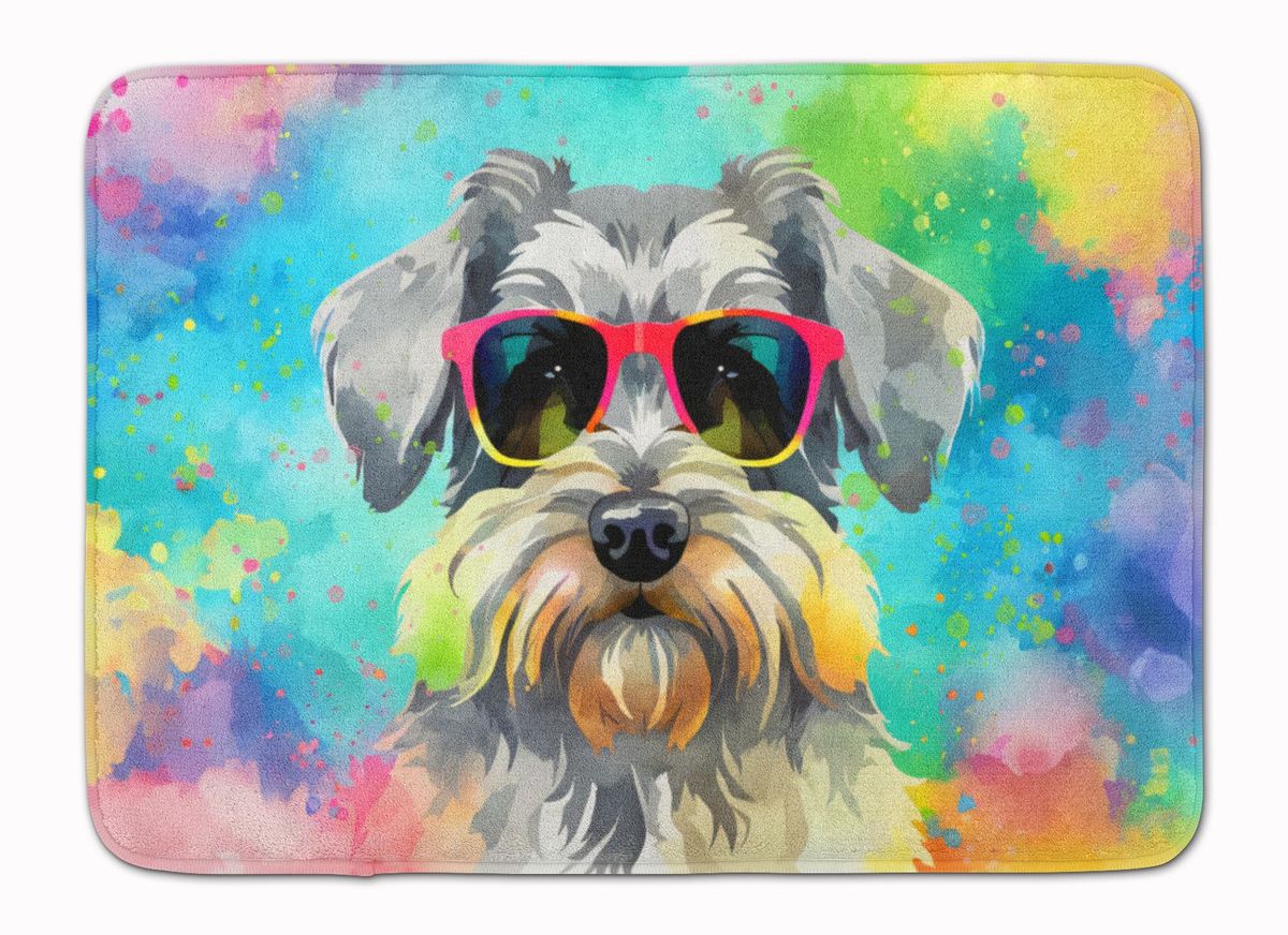Schnauzer Hippie Dawg Memory Foam Kitchen Mat Machine Washable Anti-Fatigue Mat Cushion Comfort Bath Mat Or Kitchen Rug_maomaolike.com