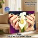 Nail Art & Calla Lily Painting Poster, Elegant Glossy Dark Green Nail Art With Gold Foil Accents & White Calla Lily Poster, Stylish Decorative Piece_maomaolike.com