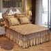 Korean Version Quilted Skirt Solid Color European Style Lace Thickened Bed Cover Crystal Velvet Mattress Non-Slip Bedspread_maomaolike.com