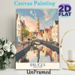 Bruges Belgium Canal Cityscape Painting Poster, Vibrant Retro-style Scenic Poster With Historic Buildings & Canal Reflections, Delicate Travel-themed_maomaolike.com