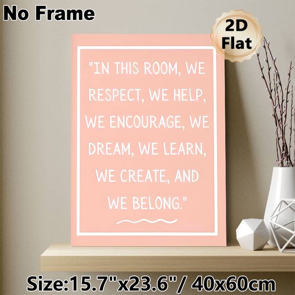 Inspirational Quote Painting Poster, Soft Pink Minimalist Typographic Poster, Positive Inclusive Message Creates Warm Atmosphere, Ideal For Office_maomaolike.com