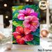 Hibiscus Themed Painting Poster, Vibrant Colorful Tropical Floral Poster, Features Vivid Hibiscus Blooms With Lush Green Foliage, Ideal For Living_maomaolike.com