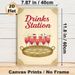 Drinks Station Painting Poster, Vintage Decorative Style With Elegant Cocktail Tray Illustration Poster, Warm Drink-themed Decor Ideal For Bars_maomaolike.com