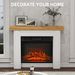Modern Fireplace Mantel, Freestanding Fireplace Surround With Leg For Electric Fireplaces, 51.2" W X 40.6" H, Natural Wood_maomaolike.com
