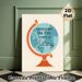 Inspirational Globe Painting Poster, Vibrant Flat-style Globe With "Together We Can Change History" Text Poster, Uplifting Motivational Decor Suitable_maomaolike.com