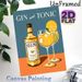 Gin And Tonic Themed Painting Poster, Vibrant Retro Cocktail Illustration Poster, Elegant Wall Decor Ideal For Bars, Dining Rooms And Home_maomaolike.com