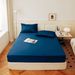 Solid Color Brushed Fitted Sheet Dust Proof Skin Friendly Bed Fitted Sheet Mattress Protector Fitted Sheet - 1PC_maomaolike.com