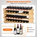 VEVOR 72 Bottle Upgrade Modular Wine Rack Bamboo Wood Display Shelf 8-Tier_maomaolike.com