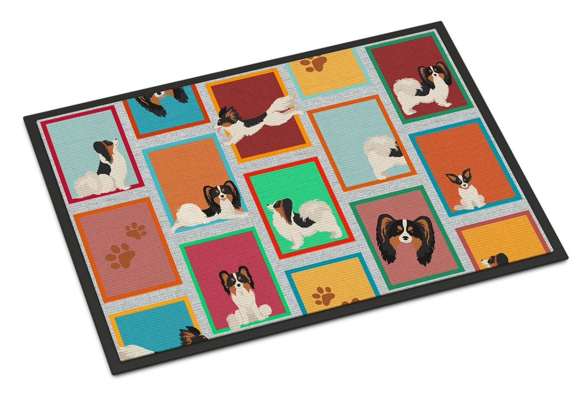 Lots Of Tricolor Papillon Doormat Front Door Mat Indoor Outdoor Rugs For Entryway, Non Slip Washable Low Pile, 24H X 36W_maomaolike.com