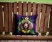 Chocolate Poodle King Of Mardi Gras Throw Pillow Machine Washable, Indoor Outdoor Decorative Pillow For Couch, Bed Or Patio, 14Hx14W_maomaolike.com