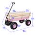 Outdoor Wagon All Terrain Pulling W/Wood Railing Air Tires Garden Cart_maomaolike.com