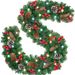 106in Artificial Christmas Garland Prelit With Light, Christmas Decorative Simulated Vine Green Rattan For Home Room Mall Coffee Shop Stair Entrance Decoration (Colored Light Style)_maomaolike.com