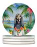 Afghan Hound Luau Large Sandstone Coasters Pack Of 4 Absorbent Round Coasters Decor Gifts For Men Or Women, 4 In, Multicolor_maomaolike.com