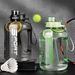 1.2L/1.7L Capacity Ton Bucket Large Belly Fitness Sports Water Bottle Portable Plastic Space Cup_maomaolike.com