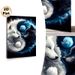 Yin-Yang Wolves Painting Poster, Mystical Surreal Cloud-Wrapped Poster, Striking Design With Glowing Blue-eyed Wolves, Suitable For Living Room And_maomaolike.com