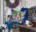 English Bulldog King Of Mardi Gras Throw Pillow Machine Washable, Indoor Outdoor Decorative Pillow For Couch, Bed Or Patio, 18Hx18W_maomaolike.com
