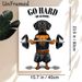 Fitness Dachshund Painting Poster, Humorous Cartoon-style Poster, Motivational "Go Hard Or Go Home" Design With Muscular Dachshund Lifting Barbell_maomaolike.com