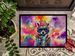 Hippie Animal Raccoon Doormat Front Door Mat Indoor Outdoor Rugs For Entryway, Non Slip Washable Low Pile, 24H X 36W_maomaolike.com