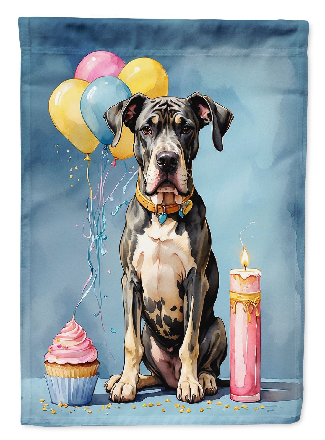 Great Dane Happy Birthday Garden Flag Mailbox Flag Decorative Yard Flag Banner Outside Patio Artwork Yard Flower Beds, Garden Size, Multicolor_maomaolike.com