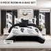 9 Piece Soft All-Season Washed Microfiber Cover Set , Queen/King/Calking Bedding Set With Pillowcases,Bedspread Print Curtains & Solid Curtains,Print, Moisture-Wicking, Soft ,Cooling, Easy Care_maomaolike.com
