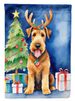 Airedale Terrier Christmas Reindeer House Flag Large Porch Sleeve Pole Decorative Outside Yard Banner Artwork Wall Hanging, Polyester, House Size, Multicolor_maomaolike.com
