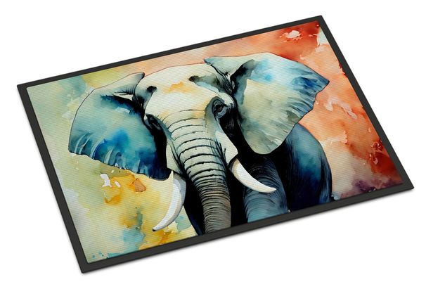 Elephant Doormat Front Door Mat Indoor Outdoor Rugs For Entryway, Non Slip Washable Low Pile, 24H X 36W_maomaolike.com
