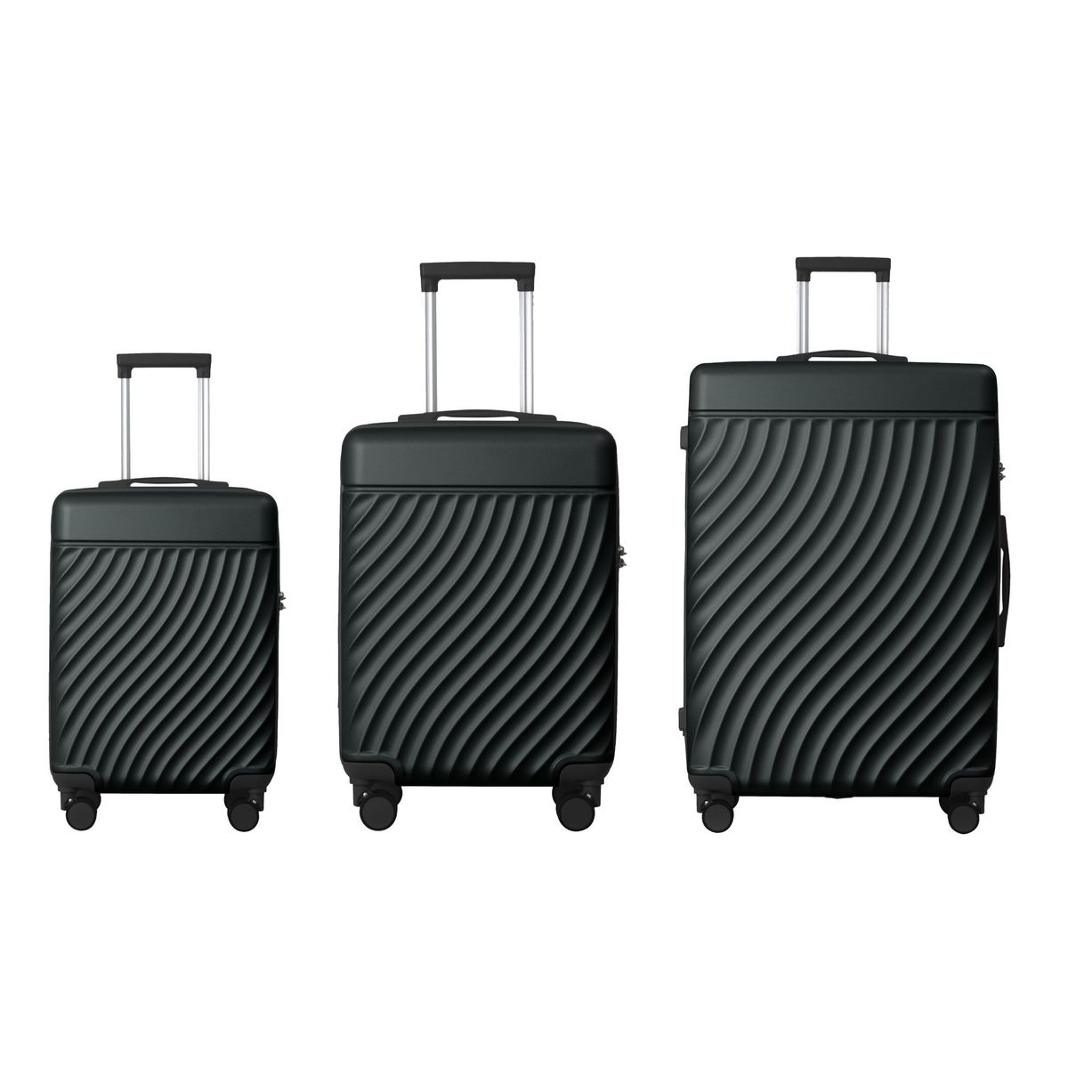 Luggage Sets ABS Hardshell 3pcs Luggage, Lightweight Durable Suitcase Sets Spinner Wheels Suitcase With TSA Lock 20''24''28'' Available(Dark Green)_maomaolike.com
