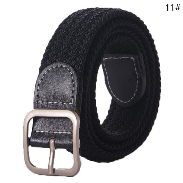 HOT 1Pc Fashion Woven Canvas Metal Buckle Men Women Elastic Braided Belt Punch Free_maomaolike.com