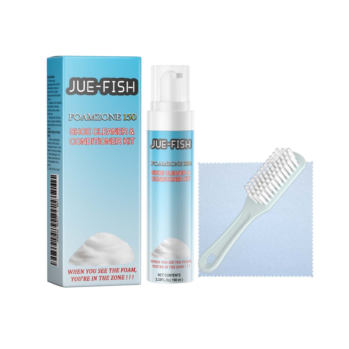 Jue-Fish Shoe Cleaning Care Set Small White Shoes Yellow Edge Stain Cleaning White Portable Whitening Agent_maomaolike.com
