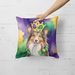 Sheltie King Of Mardi Gras Throw Pillow Machine Washable, Indoor Outdoor Decorative Pillow For Couch, Bed Or Patio, 18Hx18W_maomaolike.com
