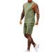 Men's casual thin five-point pants sleeveless top solid color vest shorts two-piece set_maomaolike.com