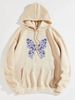 Women's Hoodie Long Sleeve Hoodies & Sweatshirts Printing Pocket Casual Flower Butterfly_maomaolike.com